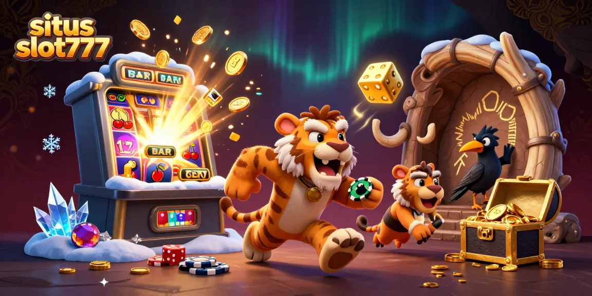 Menangkan permainan di situs slot777 dengan slot machine yang menunjukkan jackpot besar dan karakter yang seru.