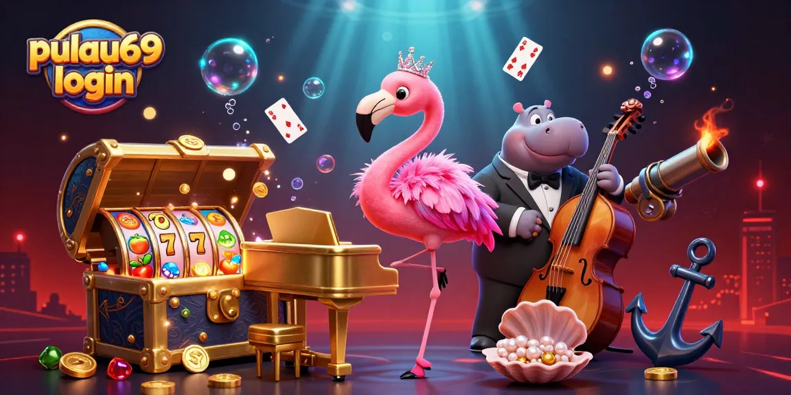 Experience vibrant casino energy with pulau69 login in this detailed 3D illustration.