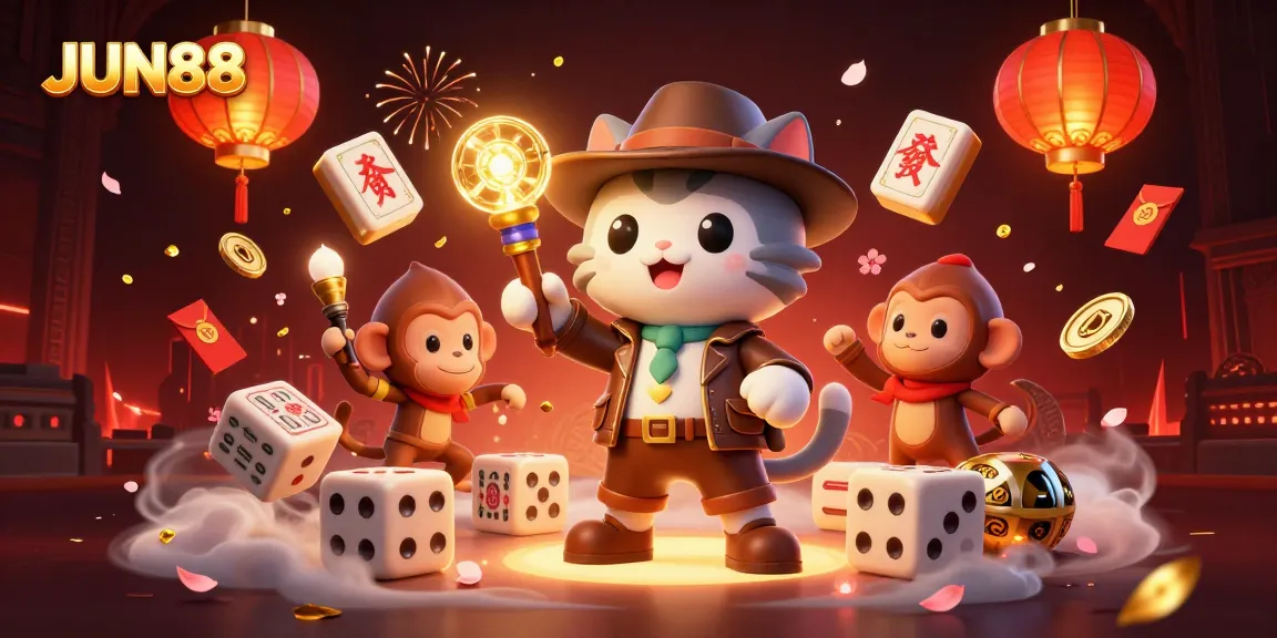 Engage with JUN88 for thrilling casino adventures featuring vibrant characters and dynamic casino elements.