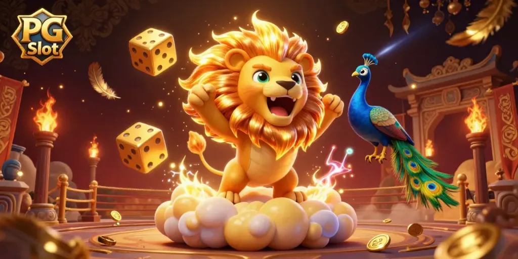 Experience the thrill of PG Slot with vibrant 3D characters in an exciting casino atmosphere.
