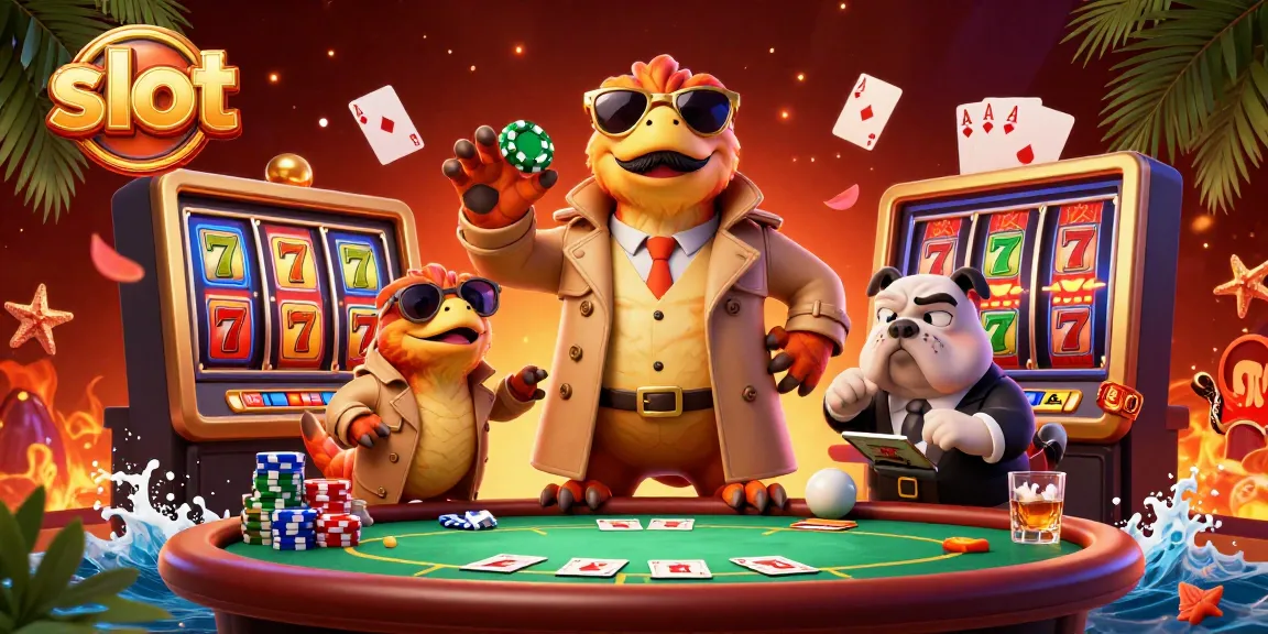 Spin the slot reels with excitement as raptors humorously navigate a VIP casino lounge.
